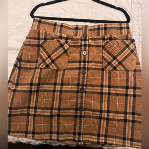 Mini Corduroy Button-Front Skirt